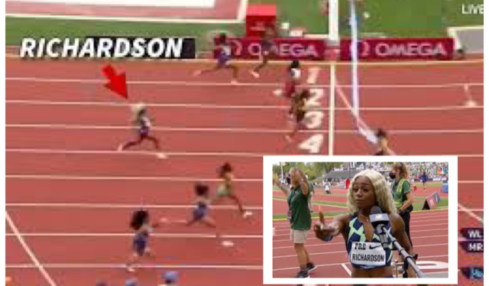 Screenshot graphic of Richardson in last place created by TMZ.com.